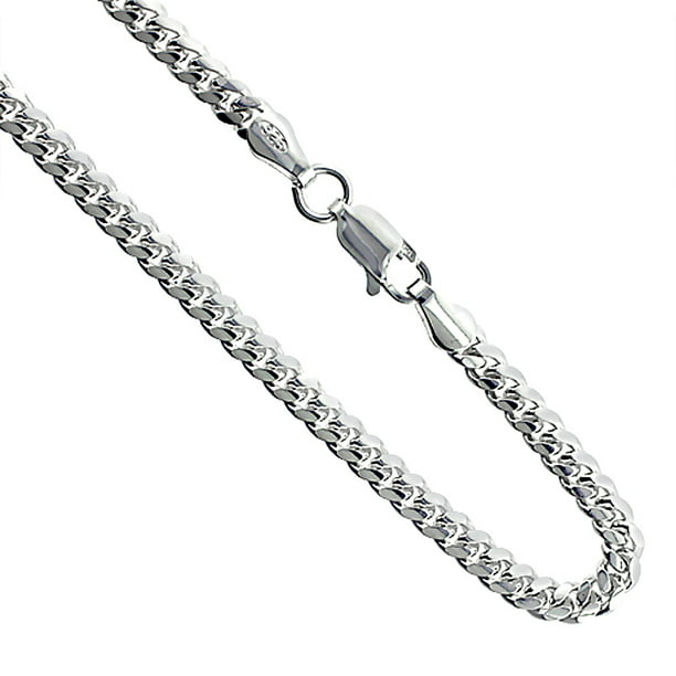 925-STERLING SILVER CUBAN LINK CHAIN NECKLACE 1 MM-11 16"-30" Italy made